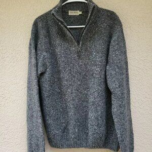 Luca Nobili Men's Mock Neck 1/4 Zip Sweater Pullover Gray Wool Blend Italy Sz XL